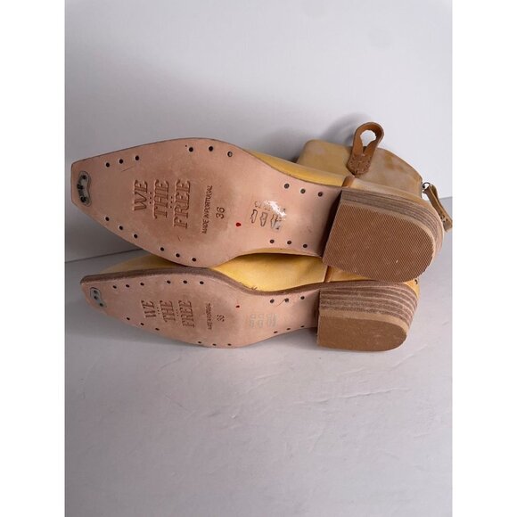 We The Free People Wesley Ankle Boots Honey Tan Leather Size 36 US 6 New - Picture 5 of 6